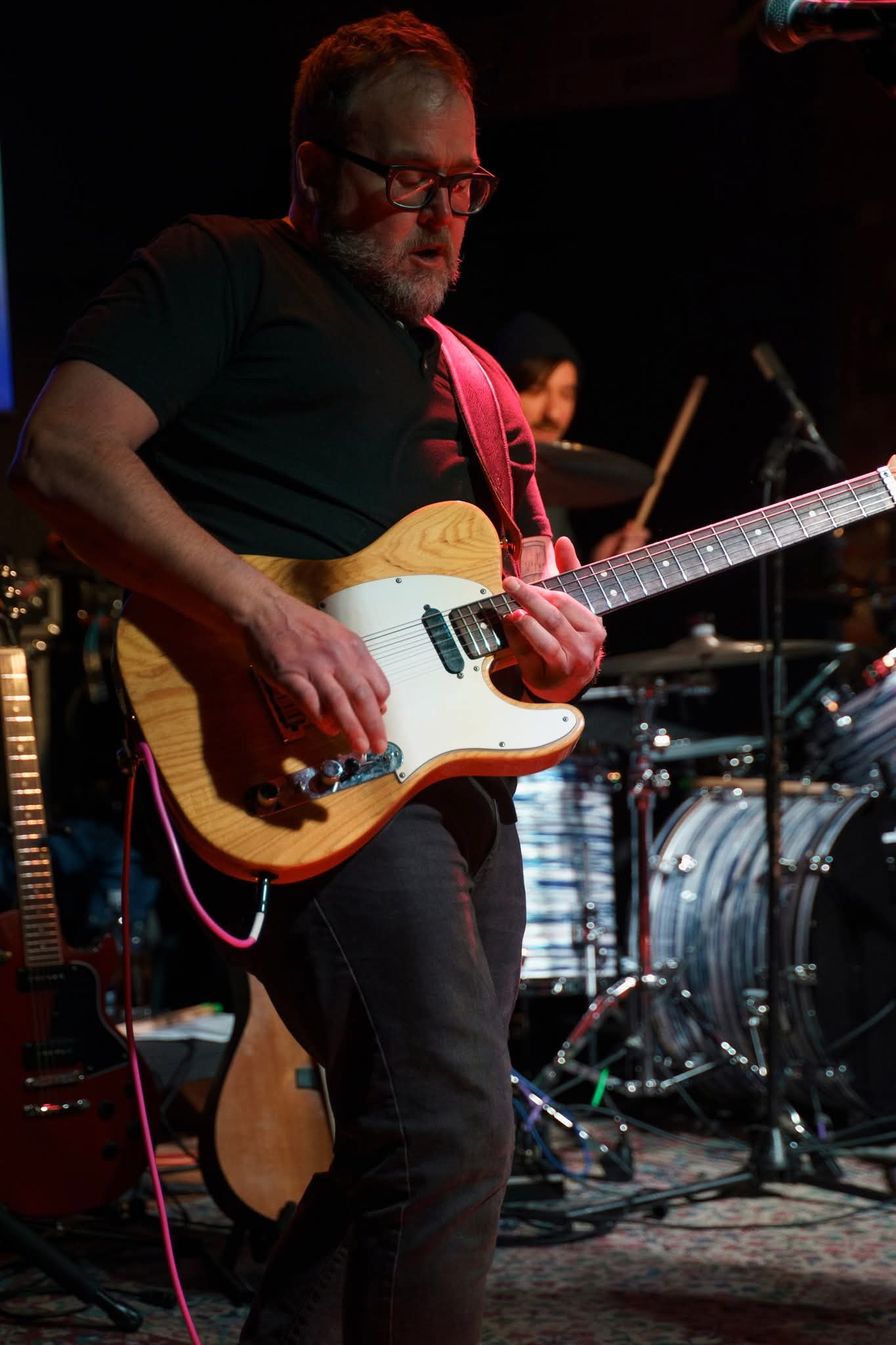 Mike Oram playing Telecaster on stage